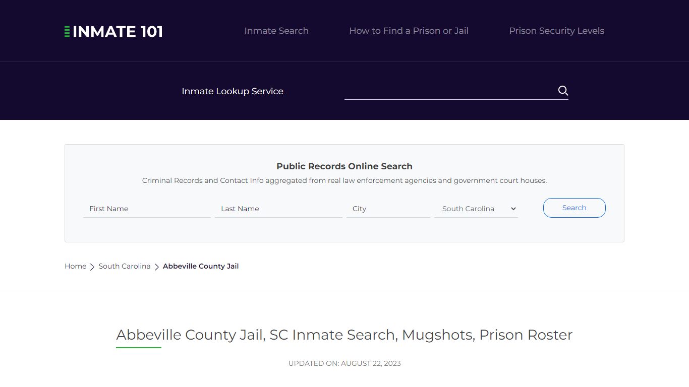 Abbeville County Jail, SC Inmate Search, Mugshots, Prison Roster